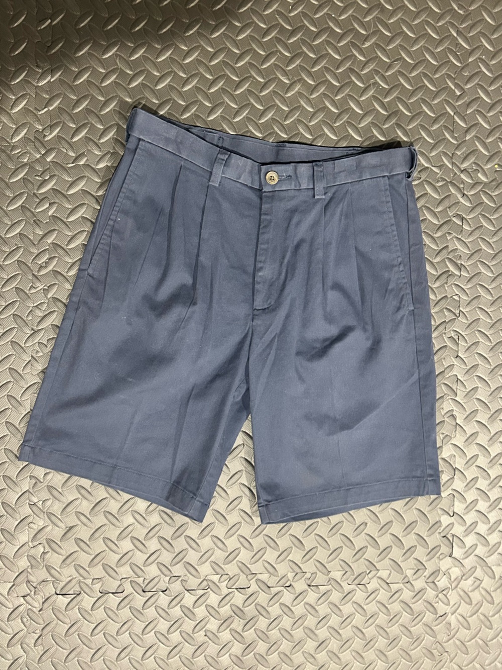 Haggar Navy Flat-Front Casual Shorts